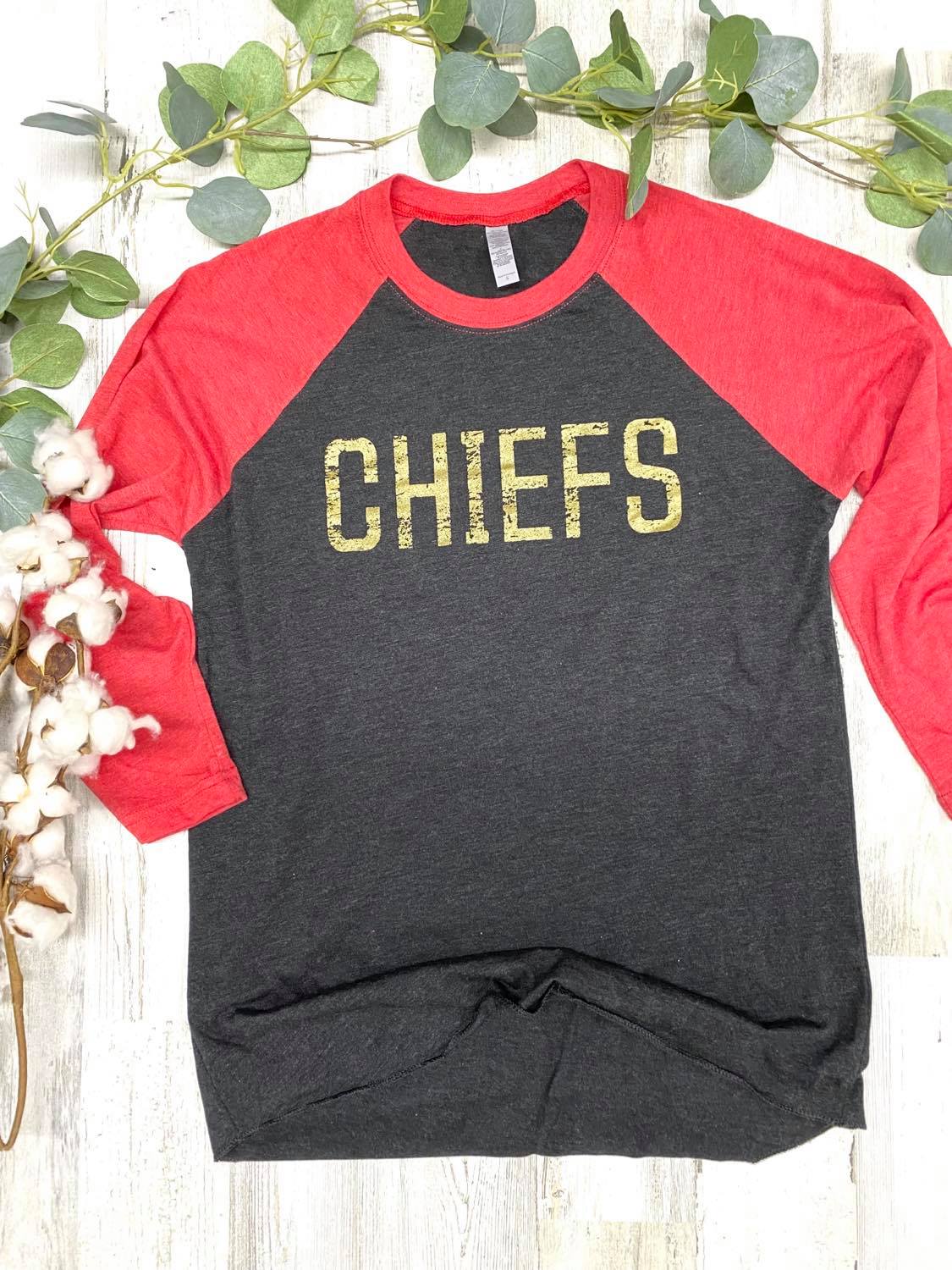 3 4 sleeve chiefs shirt