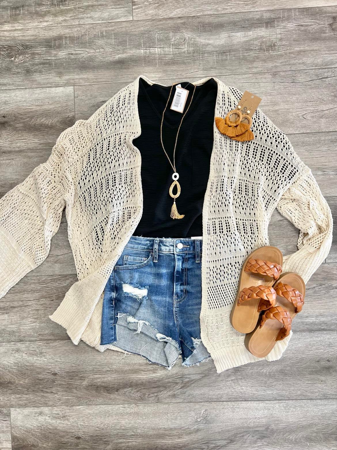 Summer Knit Cardigan Cream ONE SIZE FITS MOST